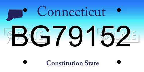 BG79152 Connecticut License Plate