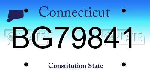 BG79841 Connecticut License Plate