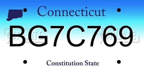 BG7C769 Connecticut License Plate