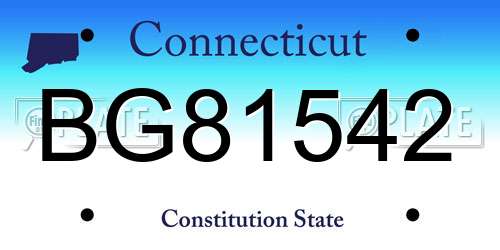 BG81542 Connecticut License Plate