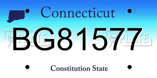 BG81577 Connecticut License Plate