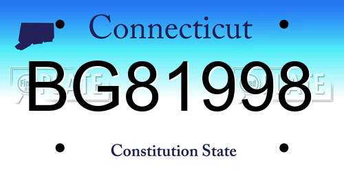 BG81998 Connecticut License Plate