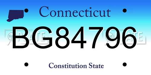 BG84796 Connecticut License Plate