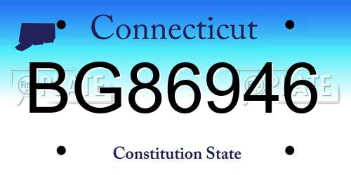 BG86946 Connecticut License Plate