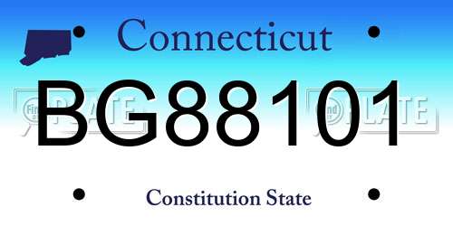 BG88101 Connecticut License Plate