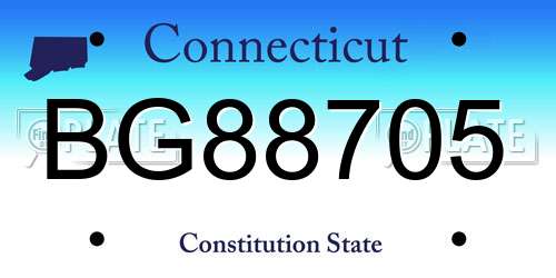 BG88705 Connecticut License Plate