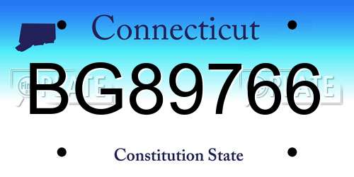 BG89766 Connecticut License Plate