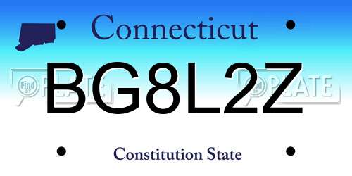 BG8L2Z Connecticut License Plate