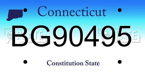 BG90495 Connecticut License Plate