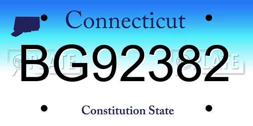 BG92382 Connecticut License Plate