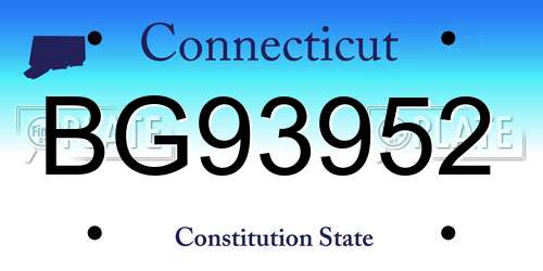 BG93952 Connecticut License Plate