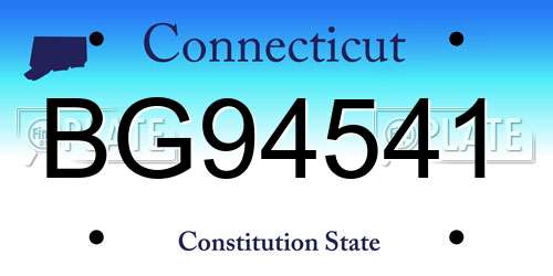 BG94541 Connecticut License Plate