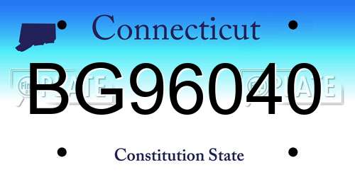 BG96040 Connecticut License Plate