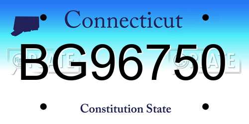 BG96750 Connecticut License Plate