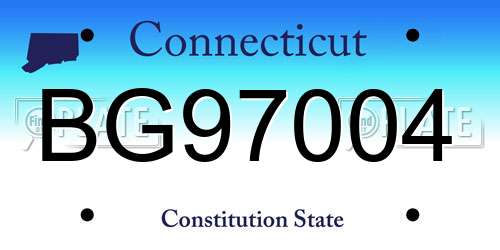 BG97004 Connecticut License Plate