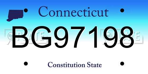 BG97198 Connecticut License Plate