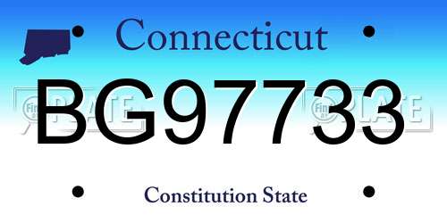 BG97733 Connecticut License Plate