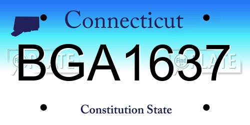 BGA1637 Connecticut License Plate