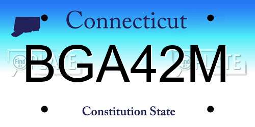 BGA42M Connecticut License Plate