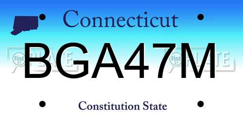 BGA47M Connecticut License Plate