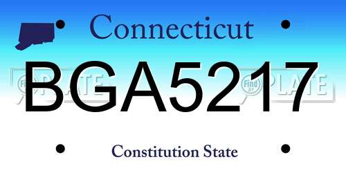 BGA5217 Connecticut License Plate