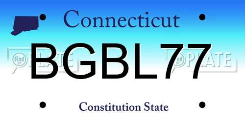 BGBL77 Connecticut License Plate