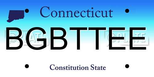 BGBTTEE Connecticut License Plate