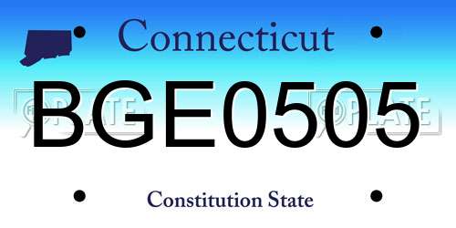 BGE0505 Connecticut License Plate