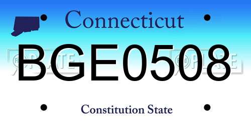 BGE0508 Connecticut License Plate