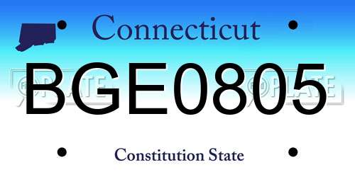 BGE0805 Connecticut License Plate