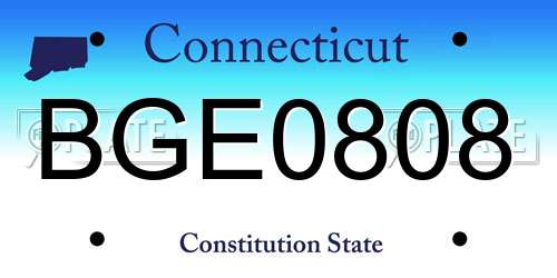 BGE0808 Connecticut License Plate