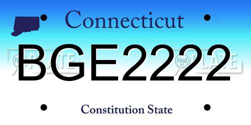BGE2222 Connecticut License Plate