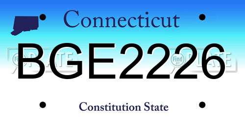 BGE2226 Connecticut License Plate
