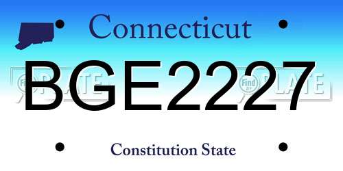 BGE2227 Connecticut License Plate