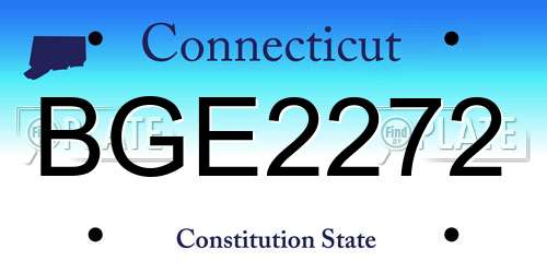 BGE2272 Connecticut License Plate