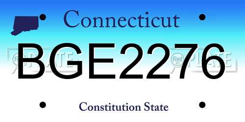 BGE2276 Connecticut License Plate