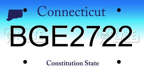 BGE2722 Connecticut License Plate