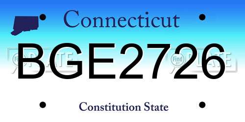 BGE2726 Connecticut License Plate