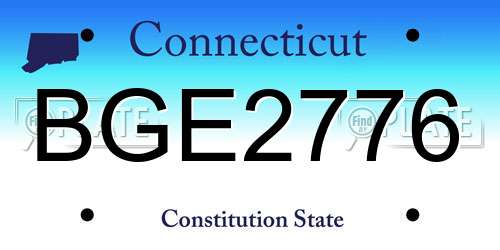 BGE2776 Connecticut License Plate