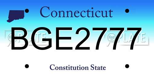 BGE2777 Connecticut License Plate