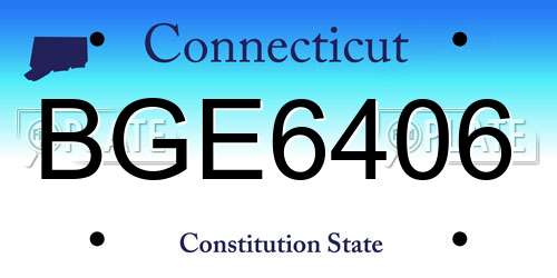 BGE6406 Connecticut License Plate