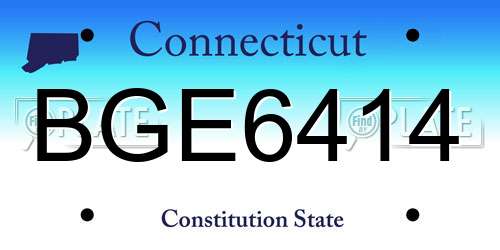 BGE6414 Connecticut License Plate