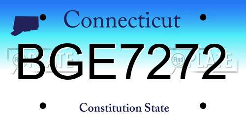 BGE7272 Connecticut License Plate