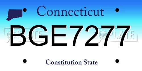BGE7277 Connecticut License Plate
