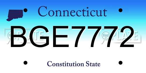 BGE7772 Connecticut License Plate