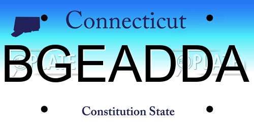 BGEADDA Connecticut License Plate