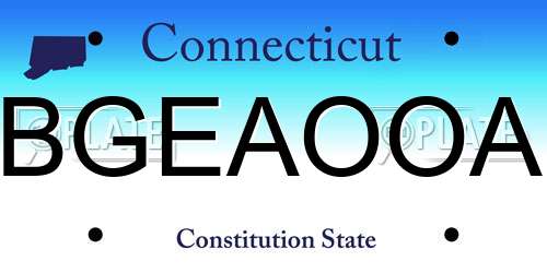 BGEAOOA Connecticut License Plate