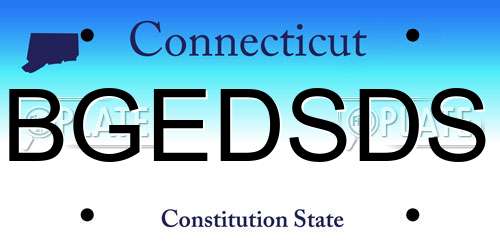 BGEDSDS Connecticut License Plate