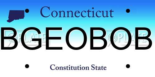 BGEOBOB Connecticut License Plate