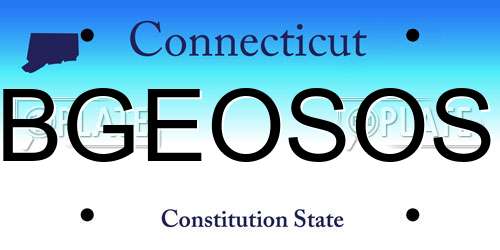BGEOSOS Connecticut License Plate